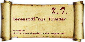 Keresztényi Tivadar névjegykártya