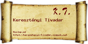 Keresztényi Tivadar névjegykártya
